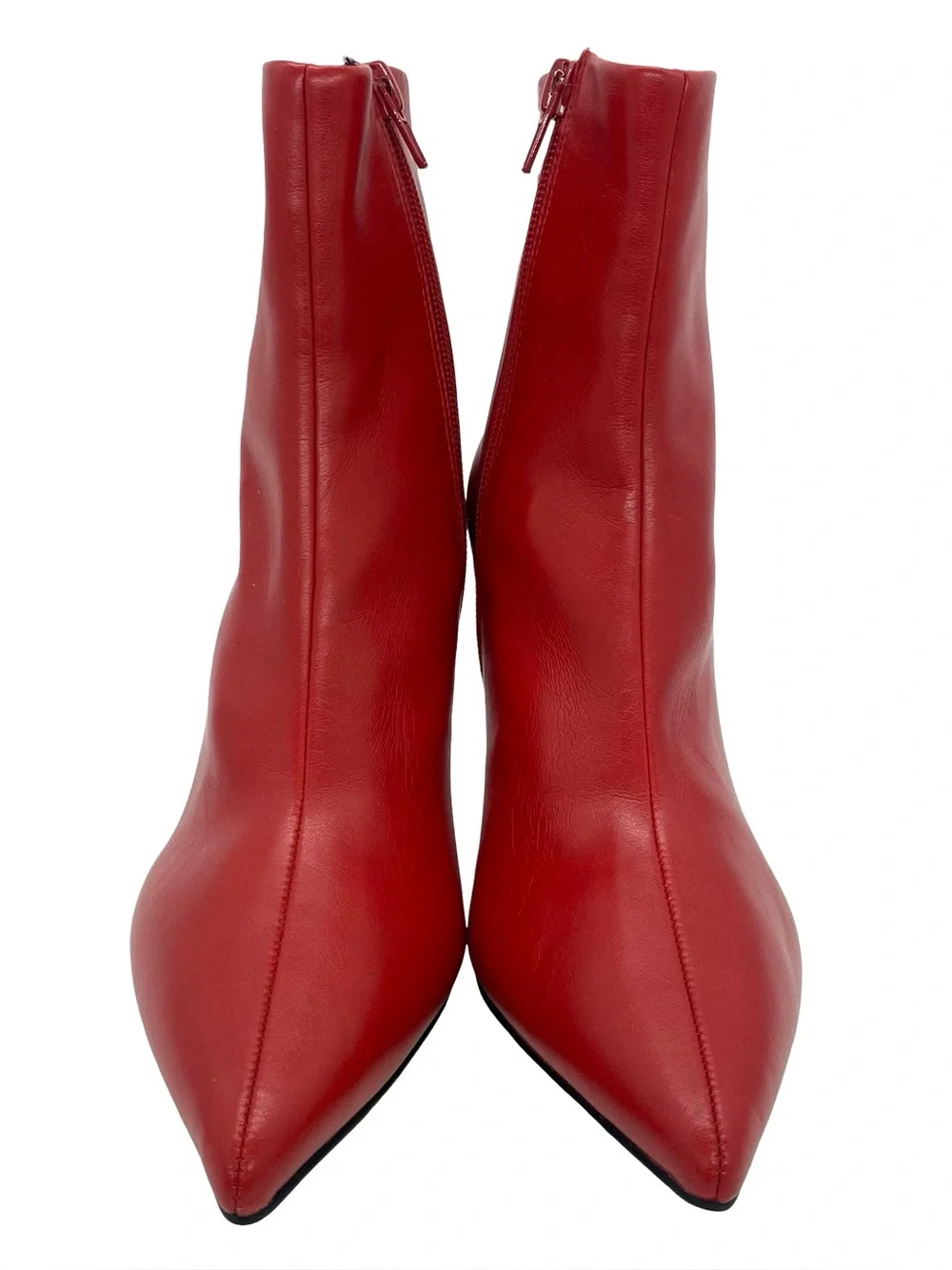 Jeffrey Campbell Nixie Red Pointed Toe Ankle  Stiletto Boots Size 6 Booties